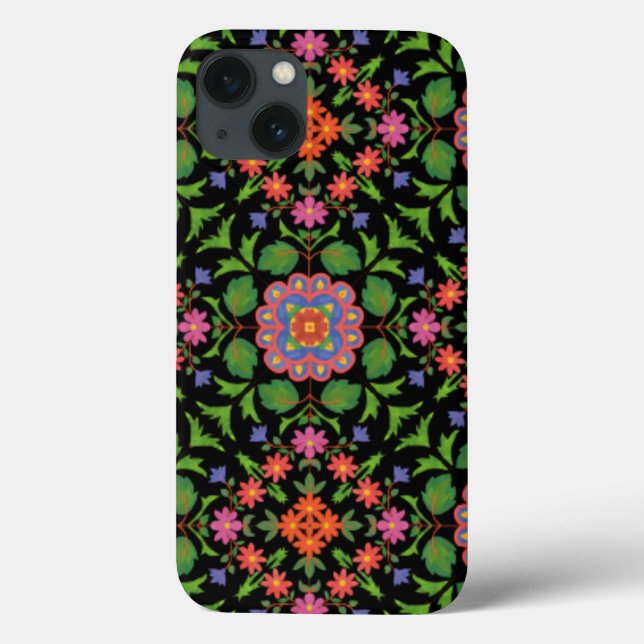 Floral Rangoli on Black Case-Mate Ipad Mini Case (Back)