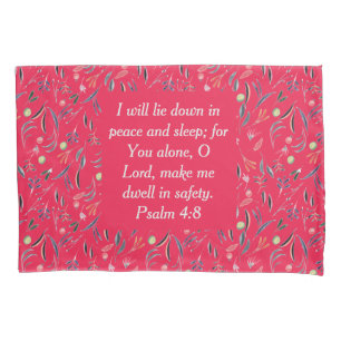 FLORAL Raspberry   Peace Sleep Safety   Christian Pillowcase