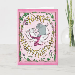 Floral Rattie Valentine Holiday Card
