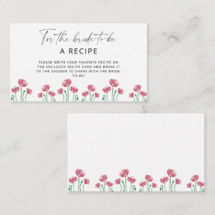 Floral Recipe for the bride to be  Enclosure Card