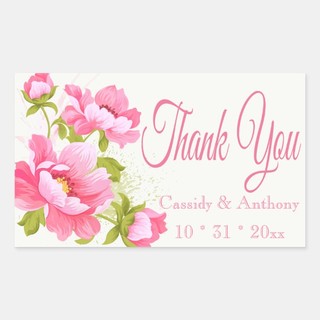 Floral Rectangular Sticker (Front)