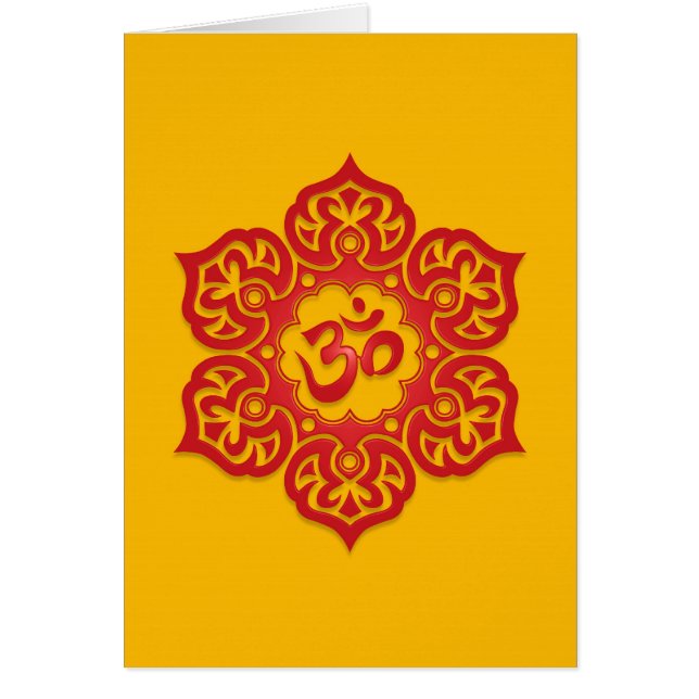 Floral Red and Yellow Aum Design (Front)