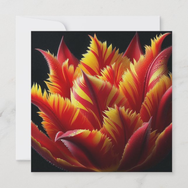 Floral Red and Yellow Parrot Tulip (Front)