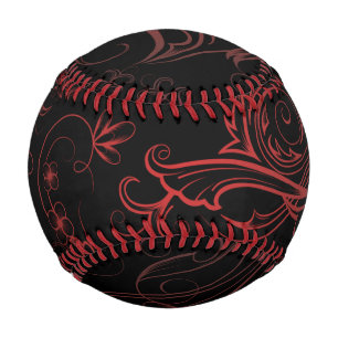Floral Red Baseball