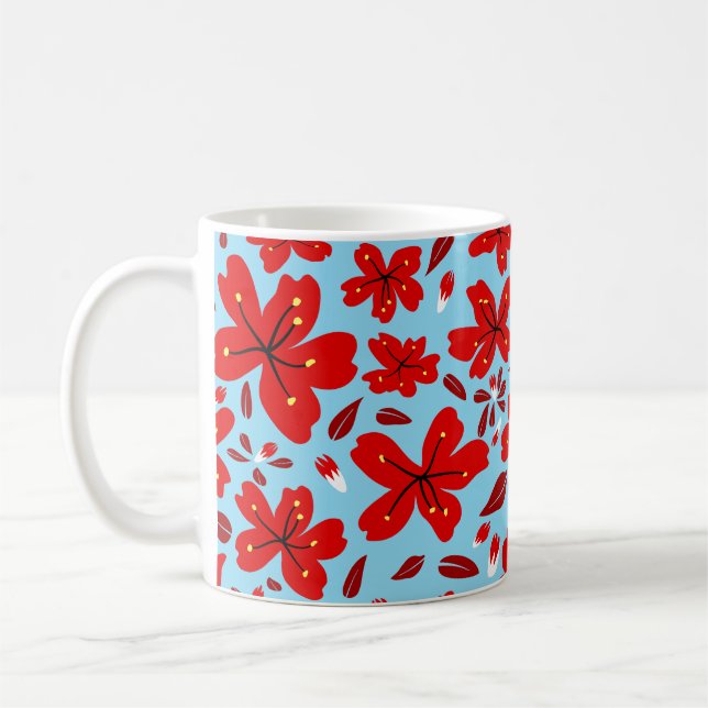 Floral Red Coffee Mug (Left)