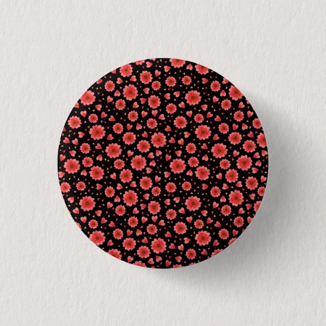 Floral Red Flowers Pattern-23321 3 Cm Round Badge (Front)