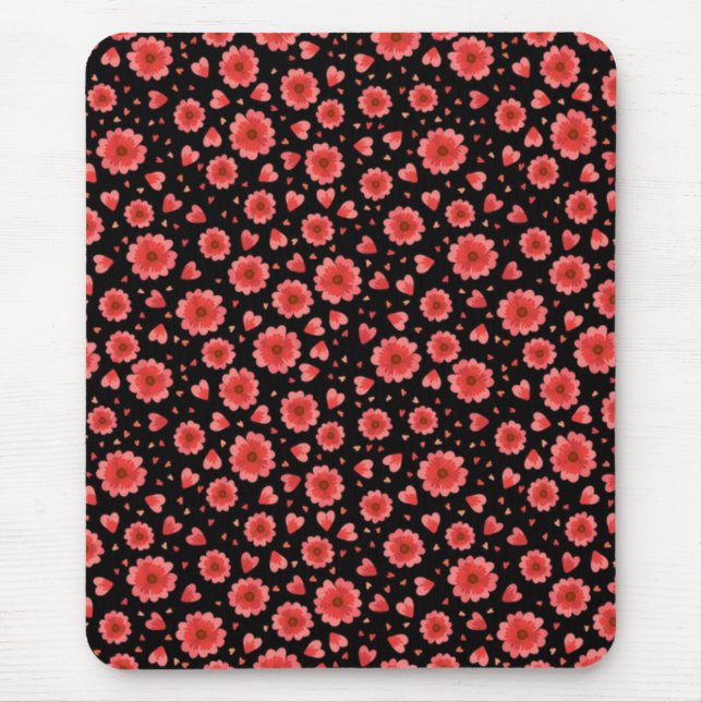 Floral Red Flowers Pattern-23321 Mouse Pad (Front)