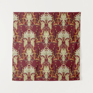 Floral red-gold, luxurious vintage pattern. tapestry