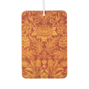 Floral Red & Golden Yellow Wm Morris Car Air Freshener