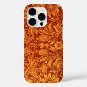 Floral Red & Golden Yellow Wm Morris iPhone 16 Pro Case