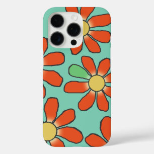 Floral Red Graphical on any Colour iPhone 16 Pro Case