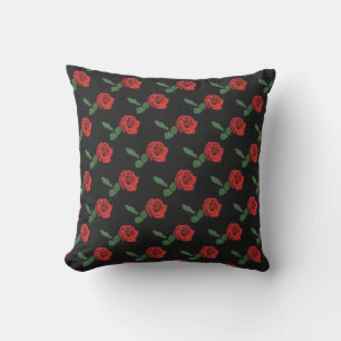 Floral Red Rose Garden Flower Outdoor Pillow