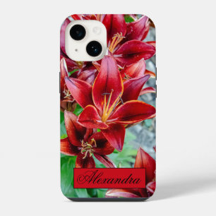 Floral Red Stargazer Lily Photography iPhone 14 Case