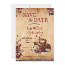 Floral Red Western Cowgirl Hat Birthday