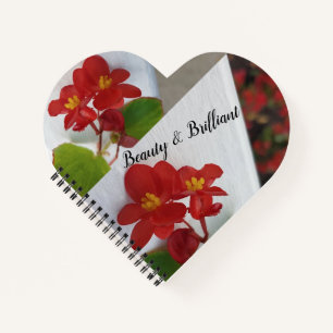 Floral Red + White Notebook