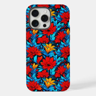 Floral Red Yellow Flowers Pattern  iPhone 15 Pro Max Case