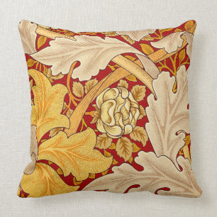 Floral Red Yellow Vintage Cushion