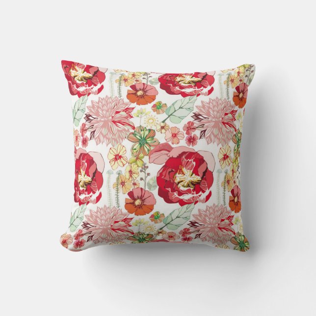 Floral Reds Cushion (Front)