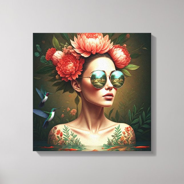 Floral Reflection Canvas Print (Front)