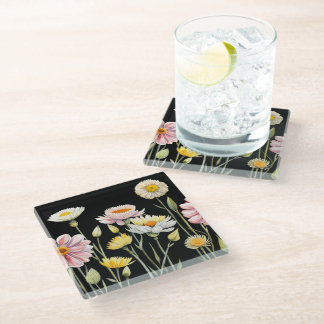 Floral Reflections Glass Coaster