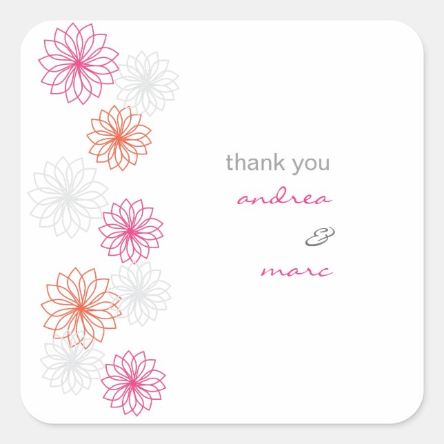 Floral Reflections Thank You Sticker (Front)