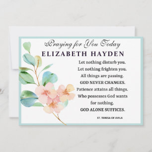 Floral Religious Catholic Prayer of St. Teresa Card