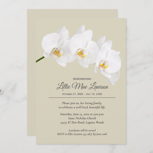 Floral Remembrance Celebration Invitation (Front/Back)