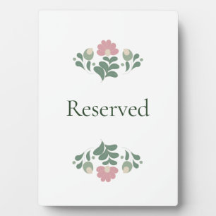 Floral Reserved Wedding Sign Plaque