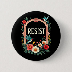 Floral Resist Trump Funny Anti-trump 2025 6 Cm Round Badge
