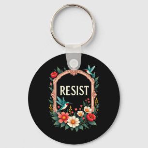Floral Resist Trump Funny Anti-trump 2025 Key Ring