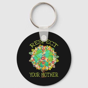 Floral Respect Your Mother Planet Earth Day Enviro Key Ring