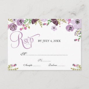 Floral Response Card Purple