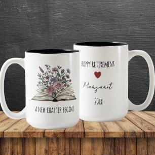 Floral Retirement Mug Custom Name & Year