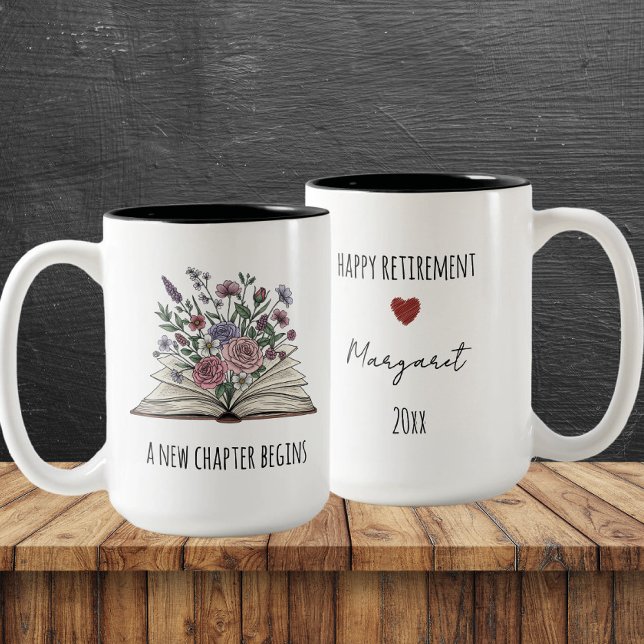 Floral Retirement Mug Custom Name & Year (Creator Uploaded)