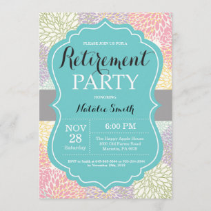 Floral Retirement Party Invitation Card