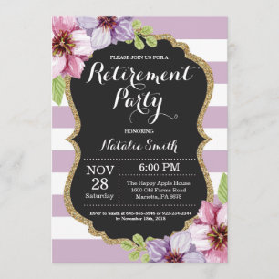 Floral Retirement Party Invitation Card