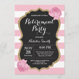 Floral Retirement Party Invitation Card