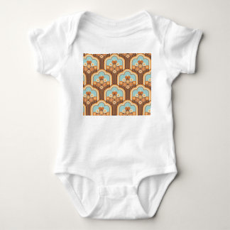 Floral Retro: 70s Wallpaper Revival Baby Bodysuit