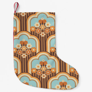 Floral Retro: 70s Wallpaper Revival Small Christmas Stocking