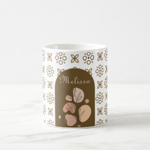 floral retro boho style colourful geometric patter coffee mug