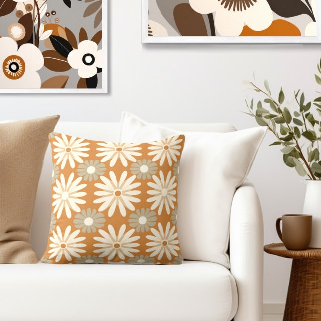 Floral Retro Cushion (Complete your elegant retro look with an exclusive Wild on Flowers Throw PIllow.)
