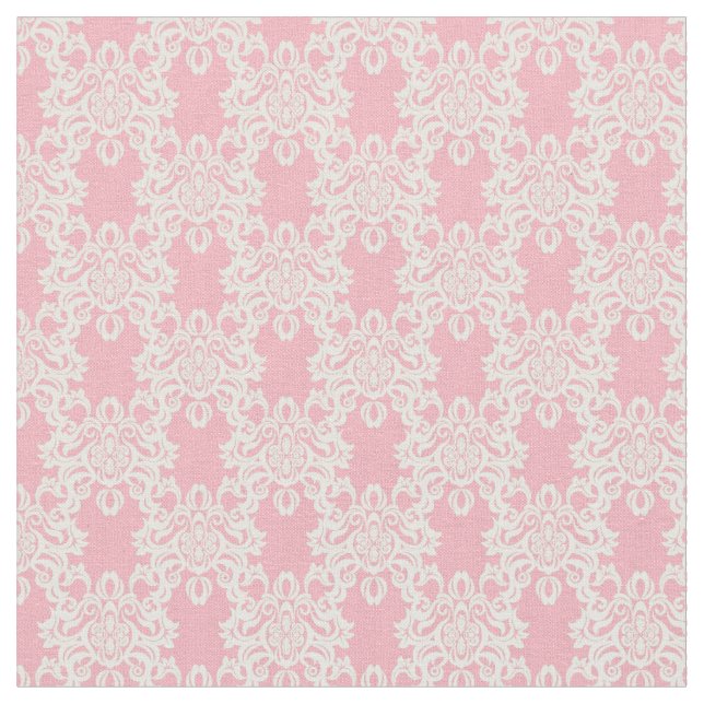 Floral retro damask fabric (Close Up)