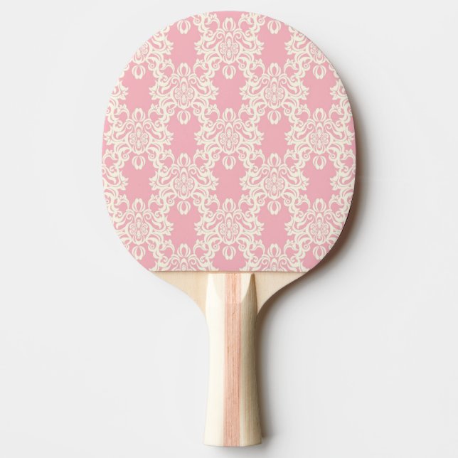Floral retro damask ping pong paddle (Front)