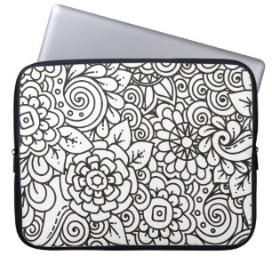 Floral Retro Doodle Laptop Sleeve
