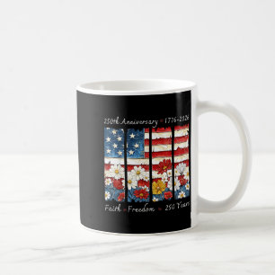 Floral retro faith freedom 250 years christian coffee mug