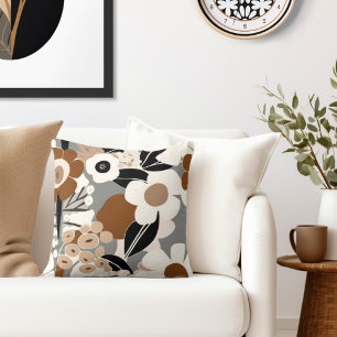 Floral Retro Mid Century Modern Cushion