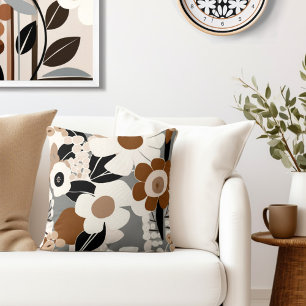 Floral Retro Mid Century Modern Cushion