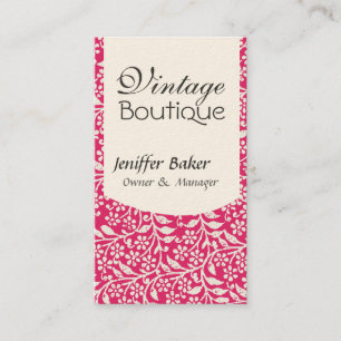 Floral Retro Modern Elegant Decorated Floral Business Card