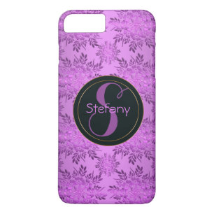 floral retro pattern.monogram. iPhone 8 plus/7 plus case