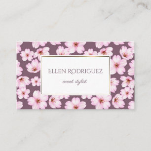Floral retro romantic vintage pattern business card